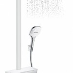 Hansgrohe RaindanceSelect E 300 Showerpipe finitura bianco cromo