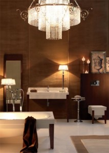 Kerasan Bentley - Vasca lavabo specchio e vaso- Design M.Sadler Ph.R.Costantini